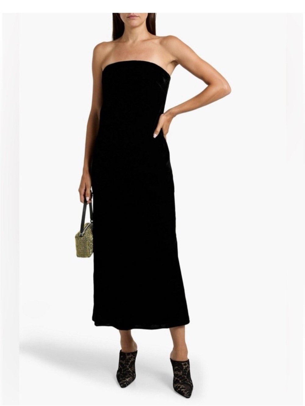 NWT VERONICA BEARD Flora Strapless Black Tube Maxi Dress size 2